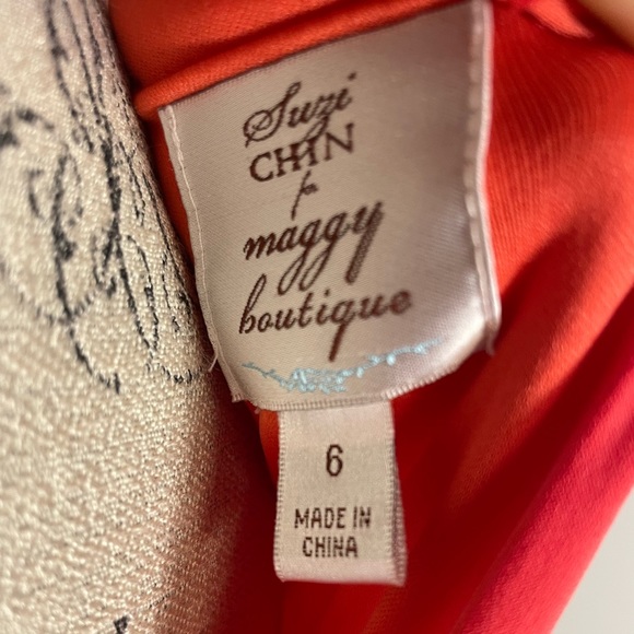 Suzy chin for maggy boutique dress orange midi beautiful US size 6 - Picture 7 of 7